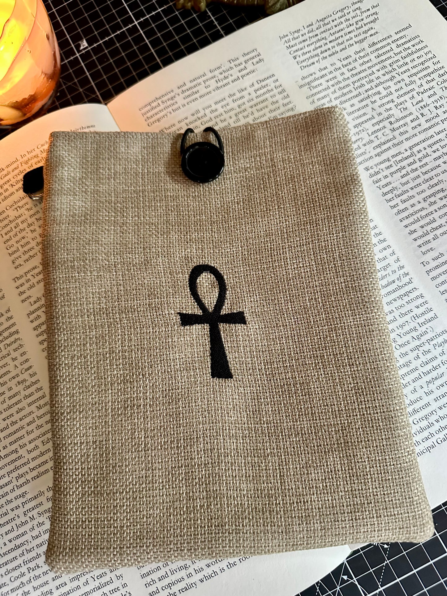 Ankh Key of Life Embroidered Book Sleeve