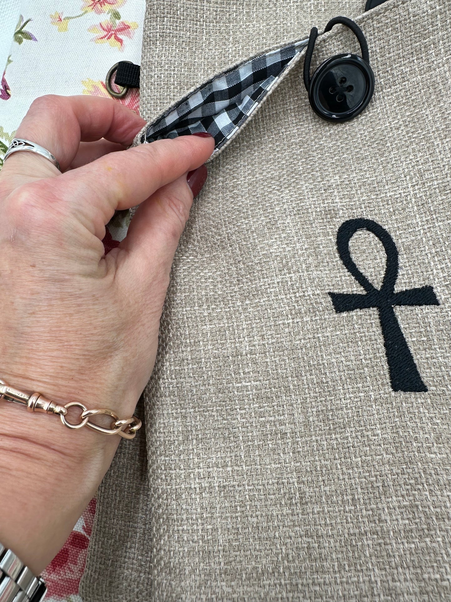 Ankh Key of Life Embroidered Book Sleeve