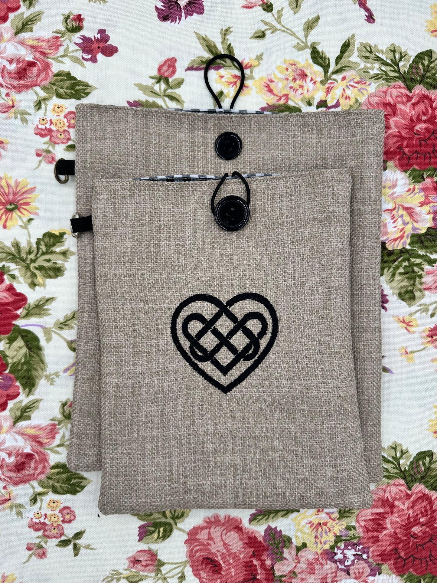 Celtic Love Heart Embroidered Book Sleeve - Love, Unity and Protection