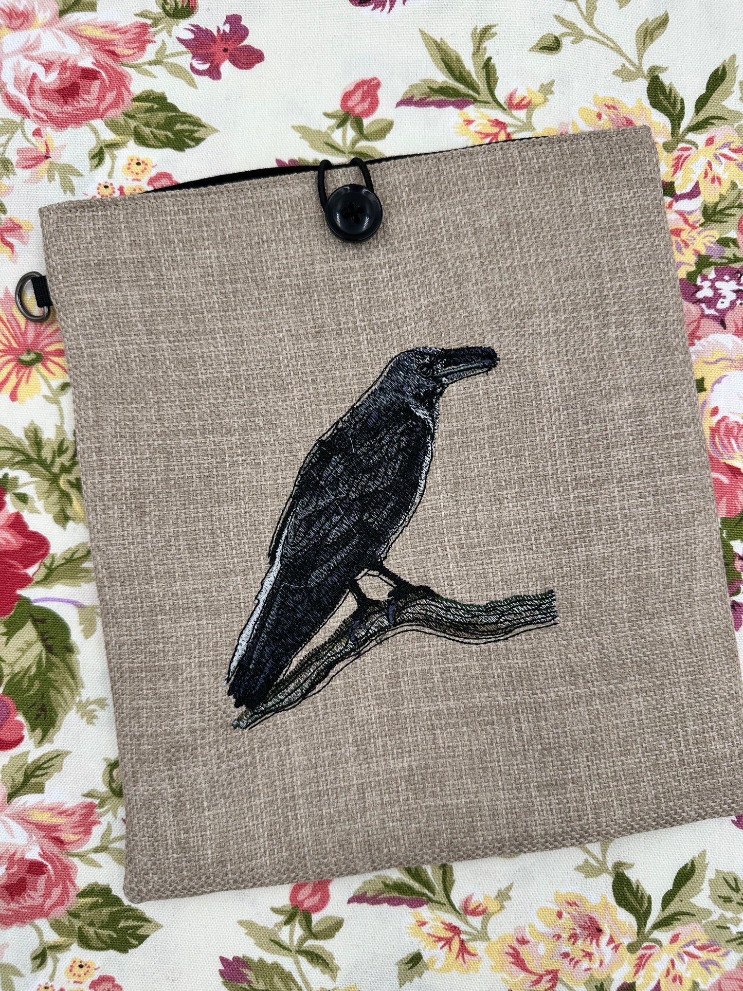 Raven Embroidered Book Sleeve