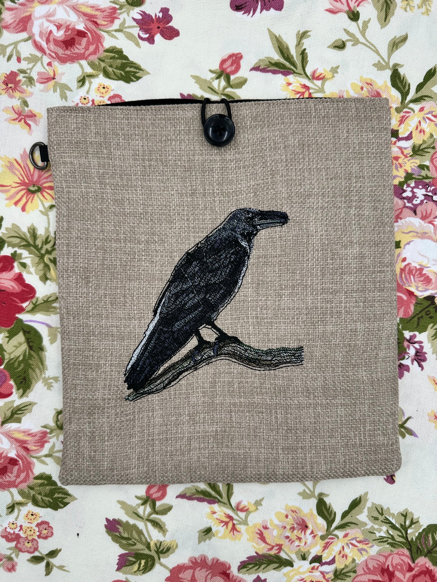 Raven Embroidered Book Sleeve