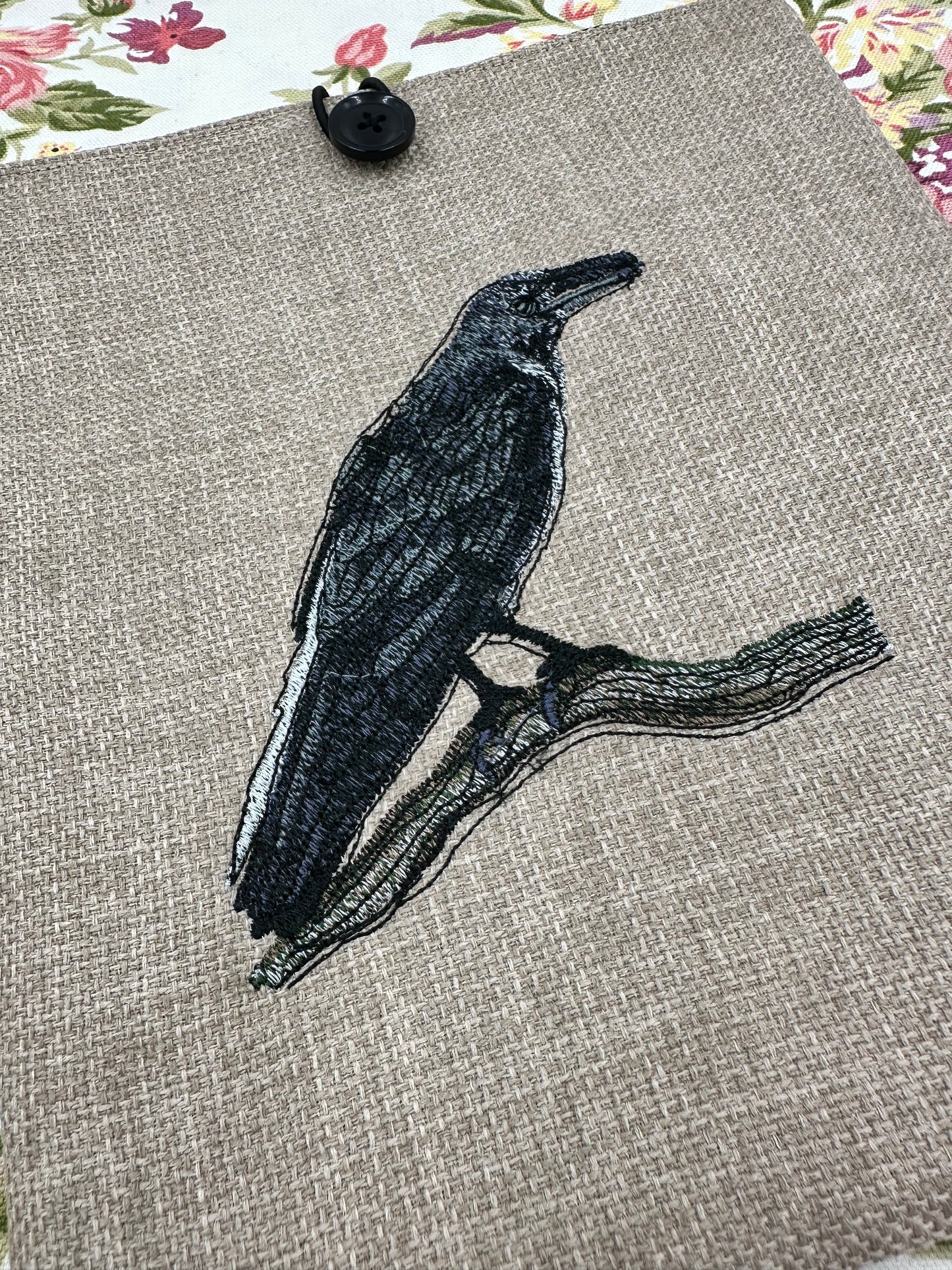 Raven Embroidered Book Sleeve