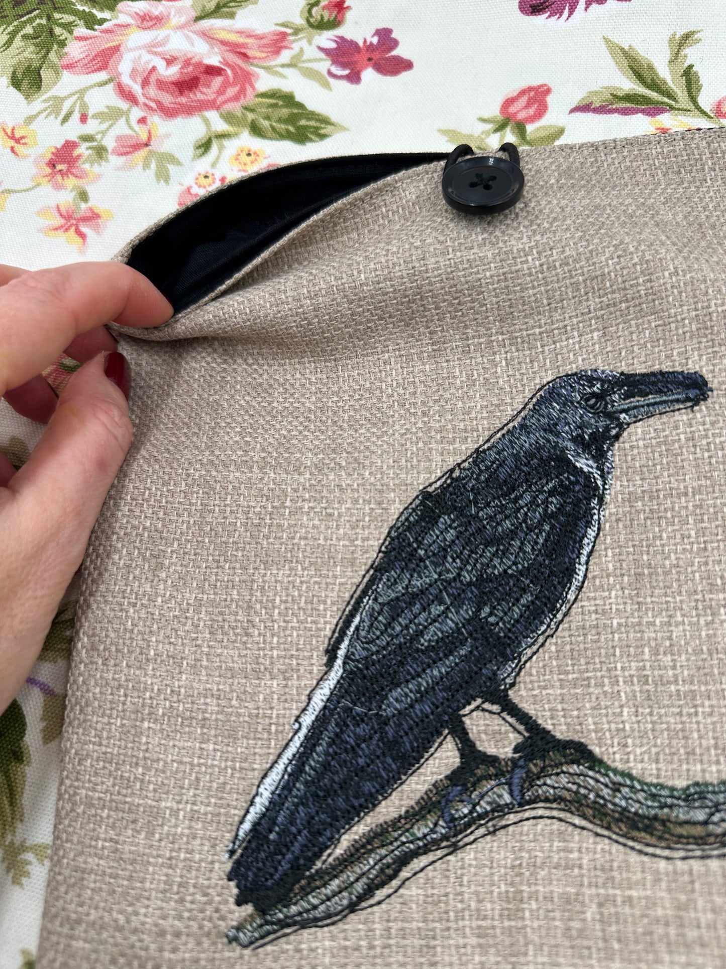 Raven Embroidered Book Sleeve