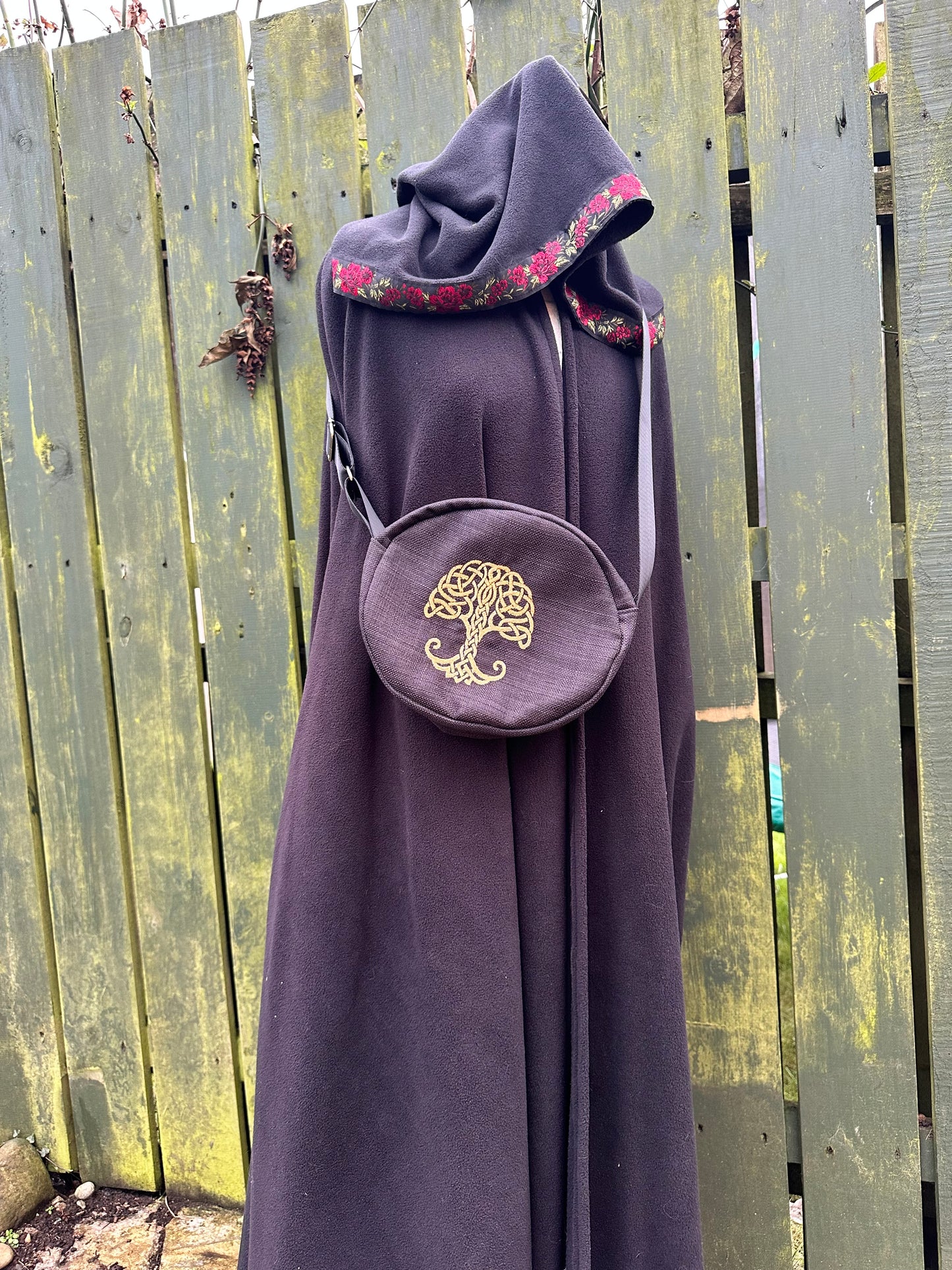 Tree of Life Embroidered Oval  Bag – Handmade with Adjustable Strap