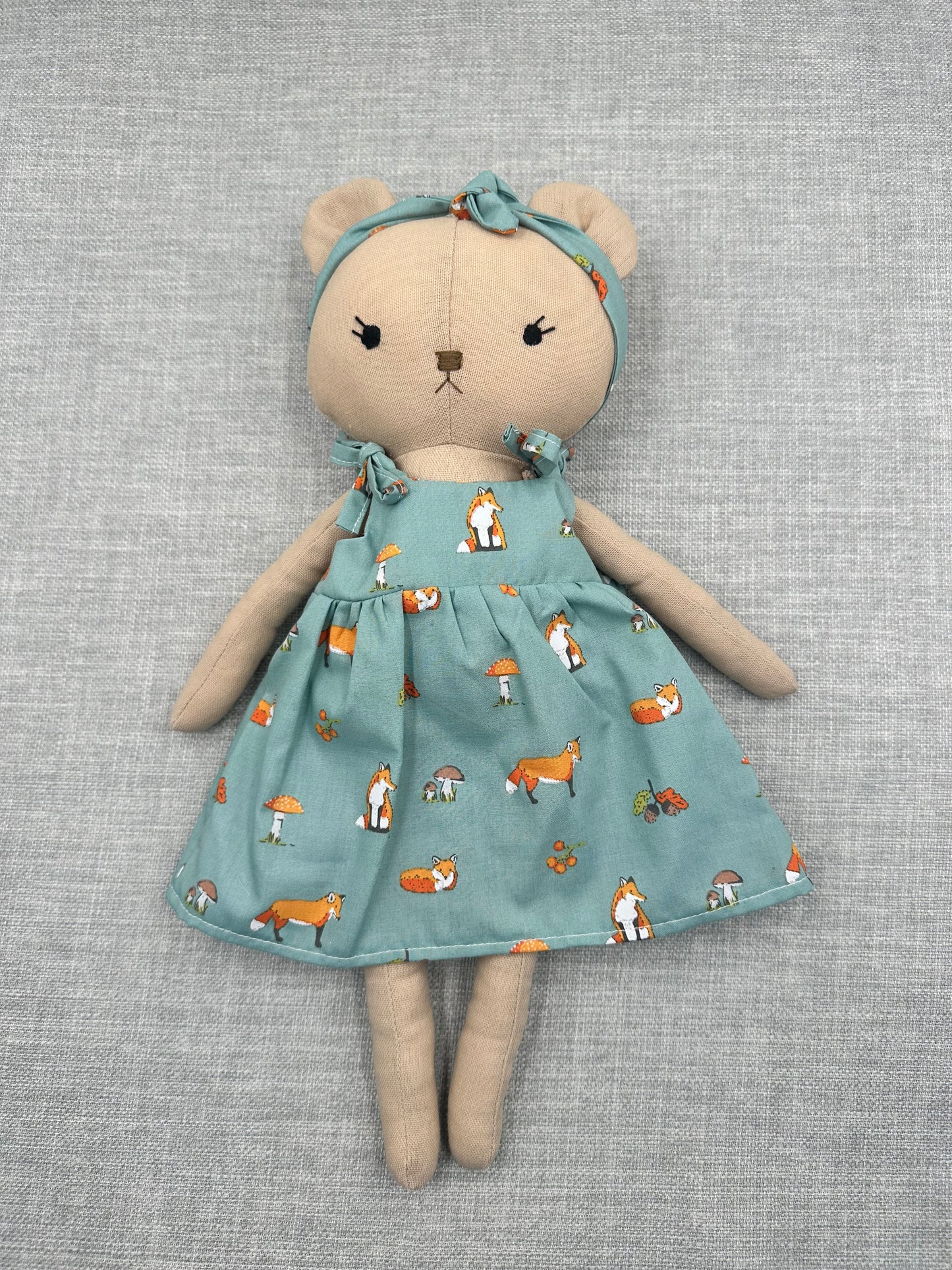 Handmade Teddy Bear in Woodland Dress
