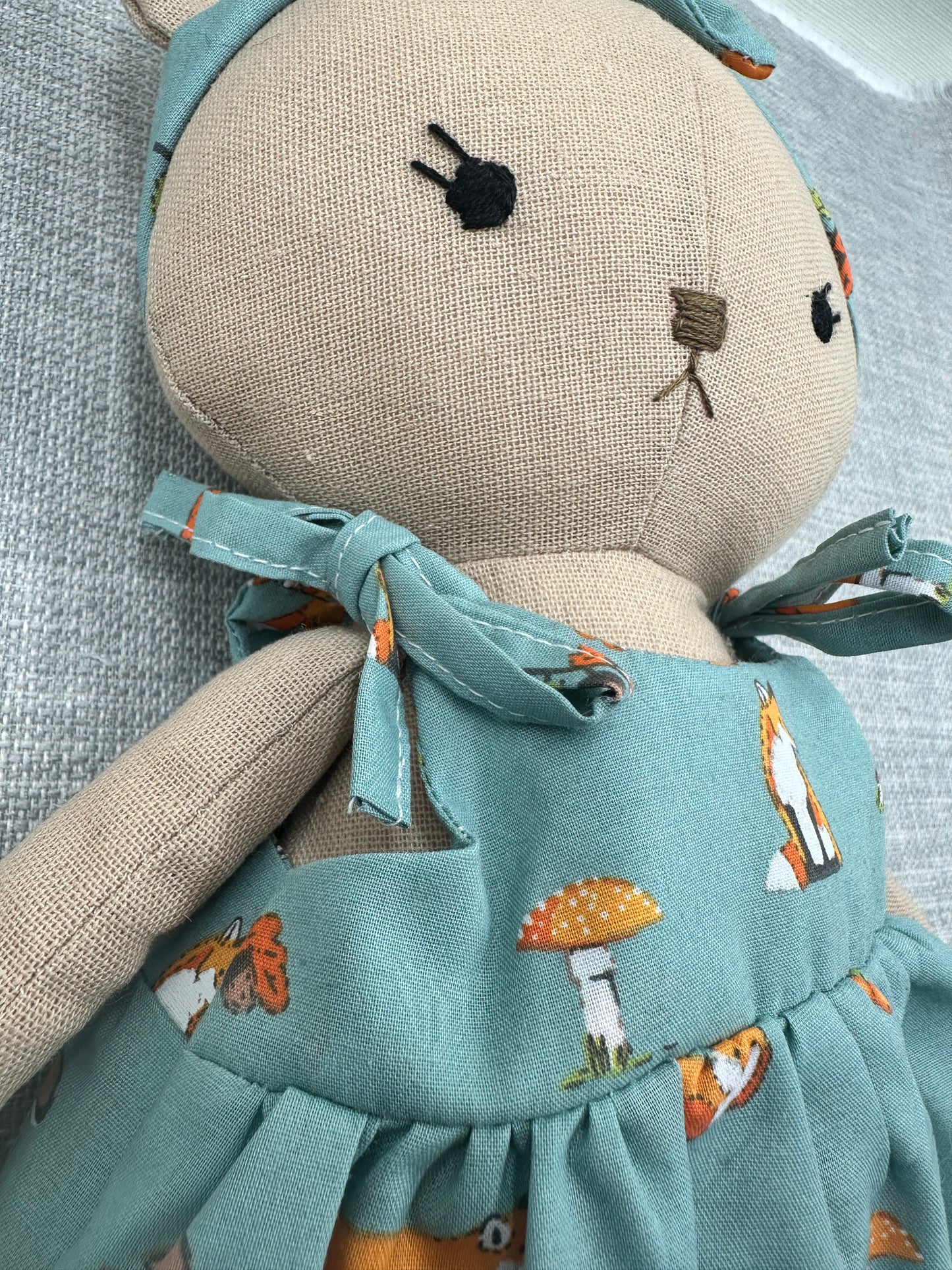 Handmade Teddy Bear in Woodland Dress
