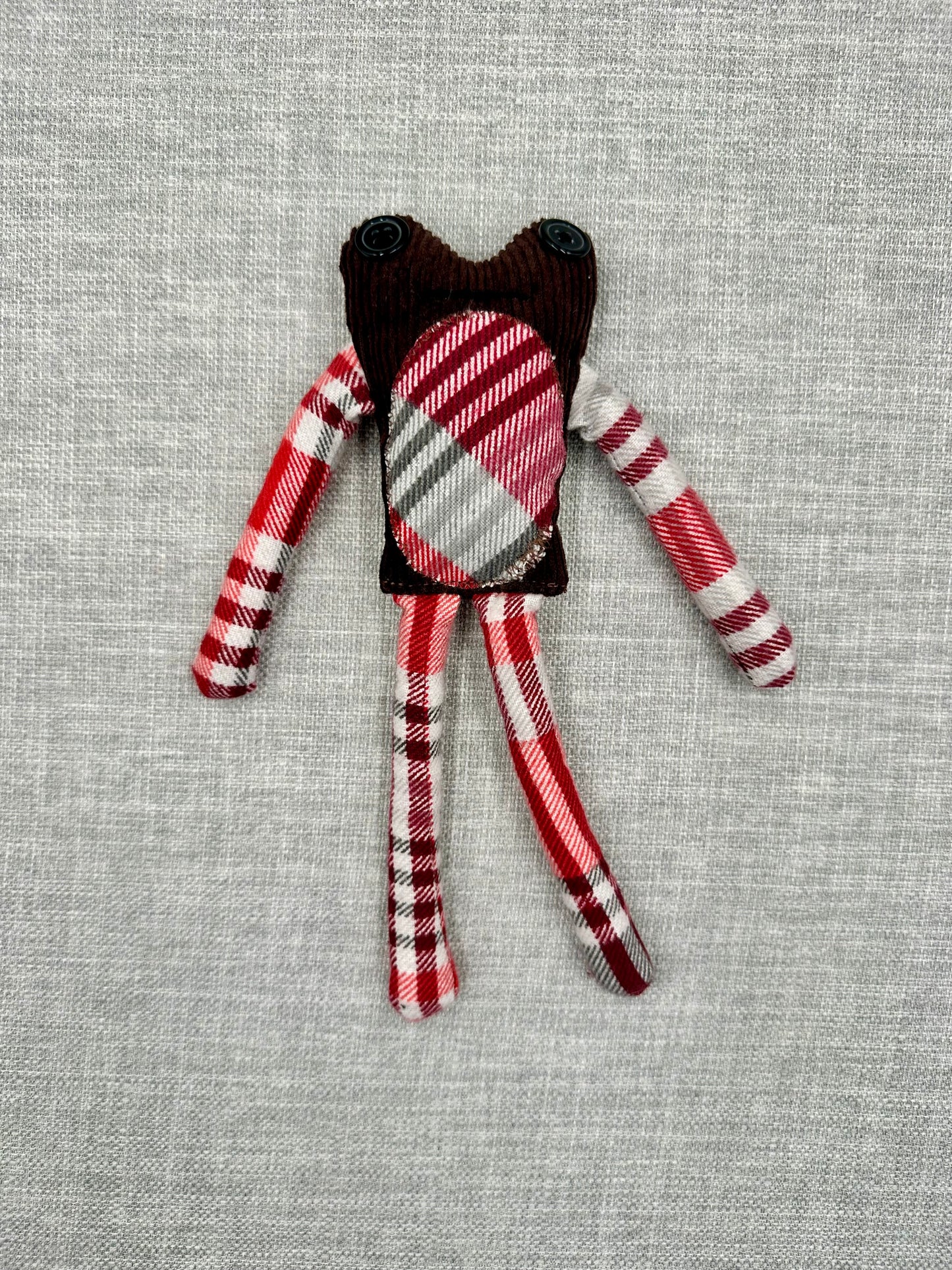 Handmade Fabric Frog - One-of-a-Kind Scrap Fabric Art Doll