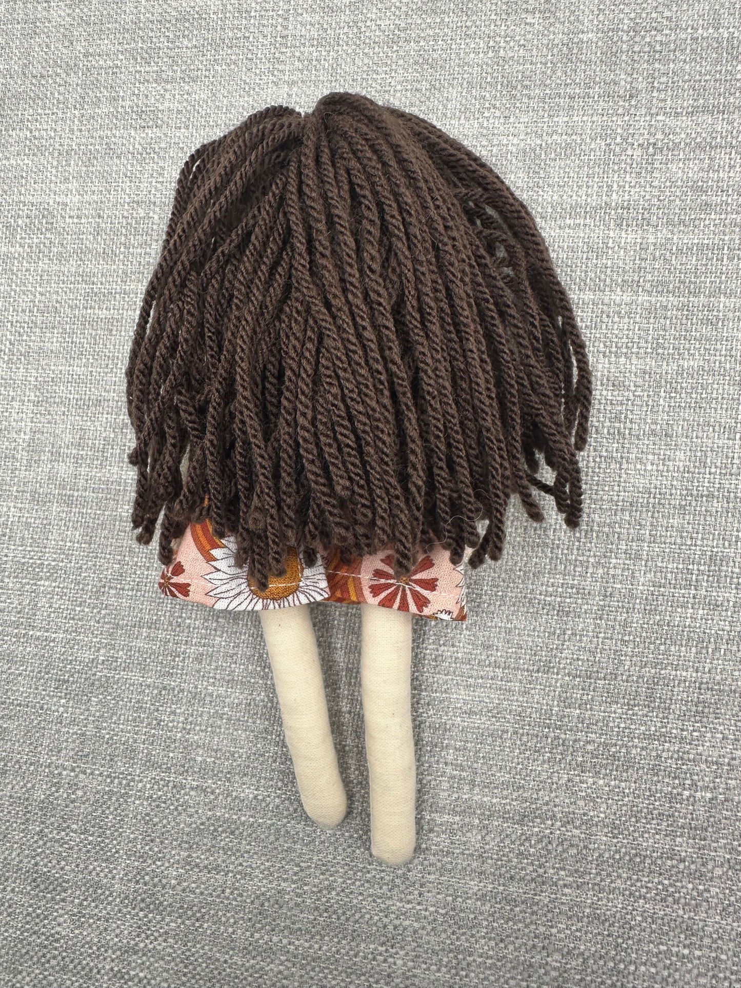 Handmade Raven Mini- Art Doll – Pocket Companion in Cotton & Linen