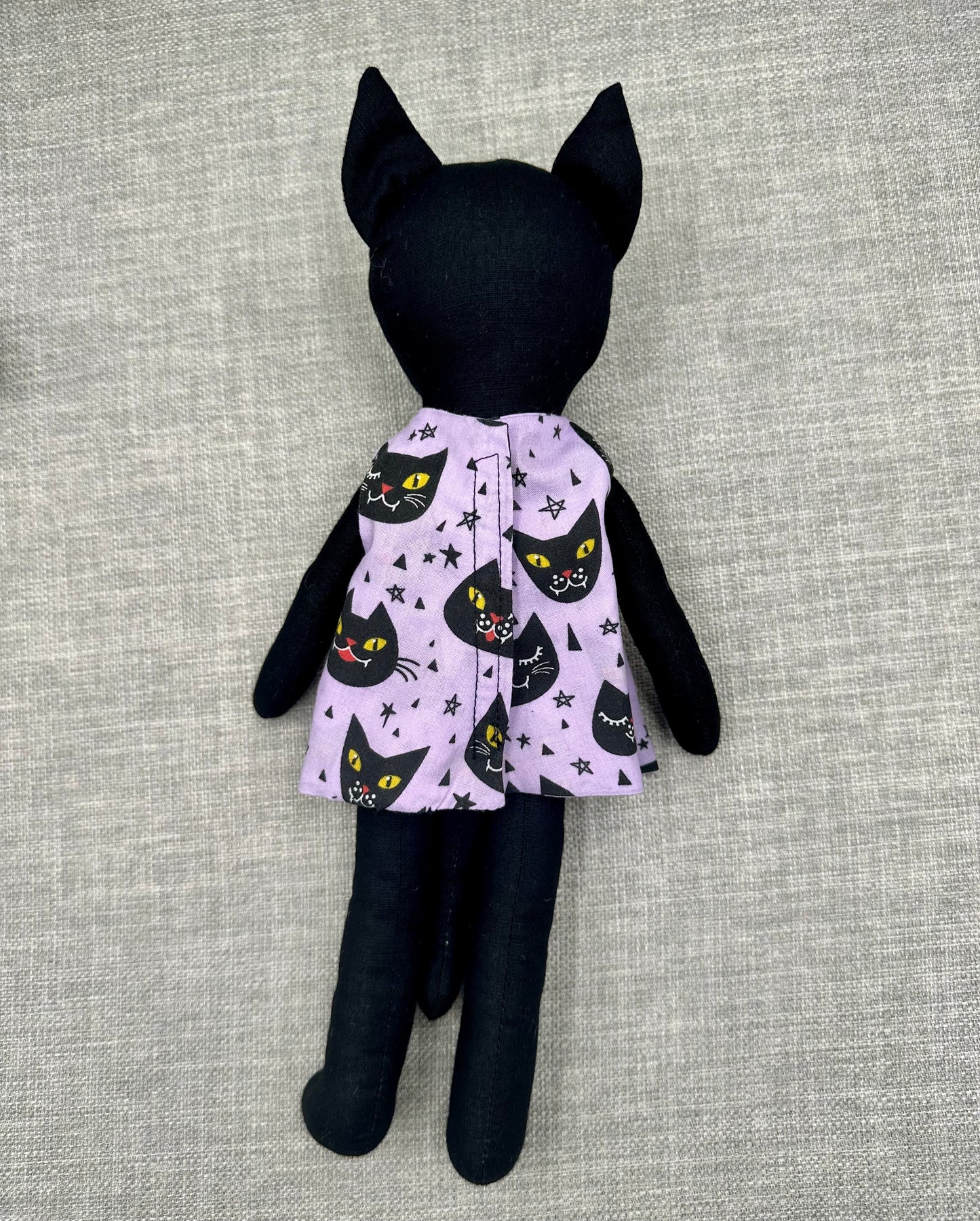 Lucky Black Cat Doll - Handmade OOAK