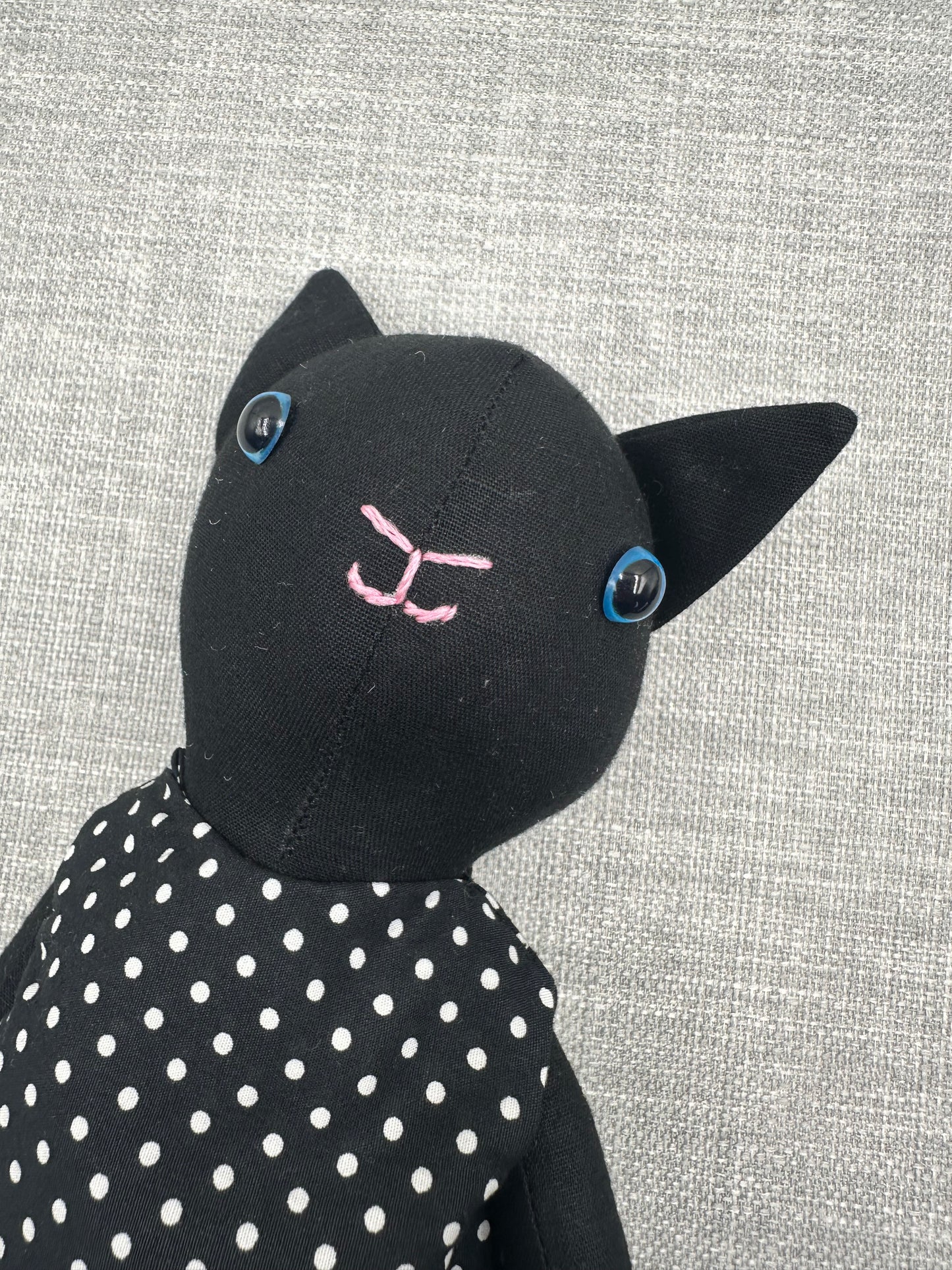 Lucky Black Cat Doll - Handmade OOAK