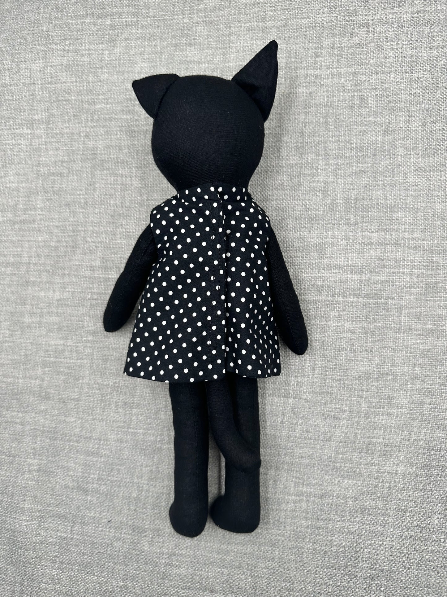 Lucky Black Cat Doll - Handmade OOAK