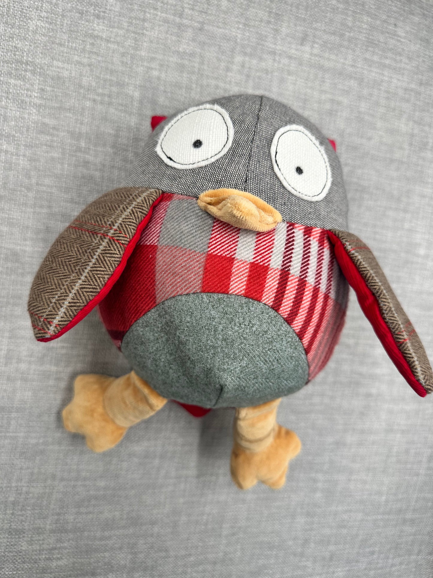 Handmade Patchwork Owl  - Warm Earth Colours