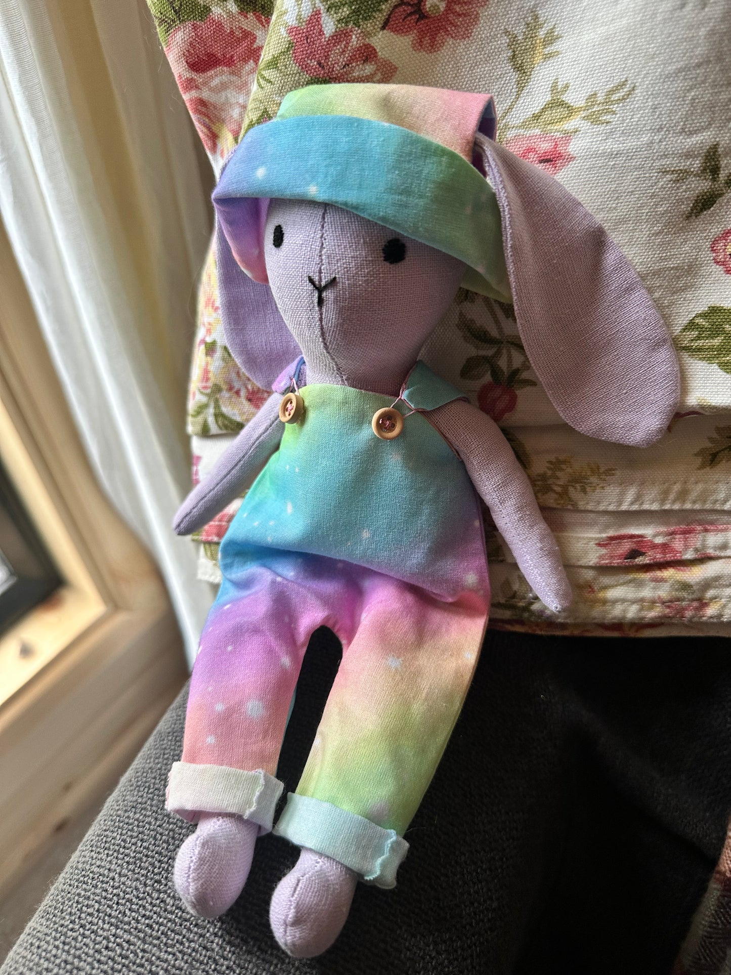 Handmade Lilac Bunny Art Doll