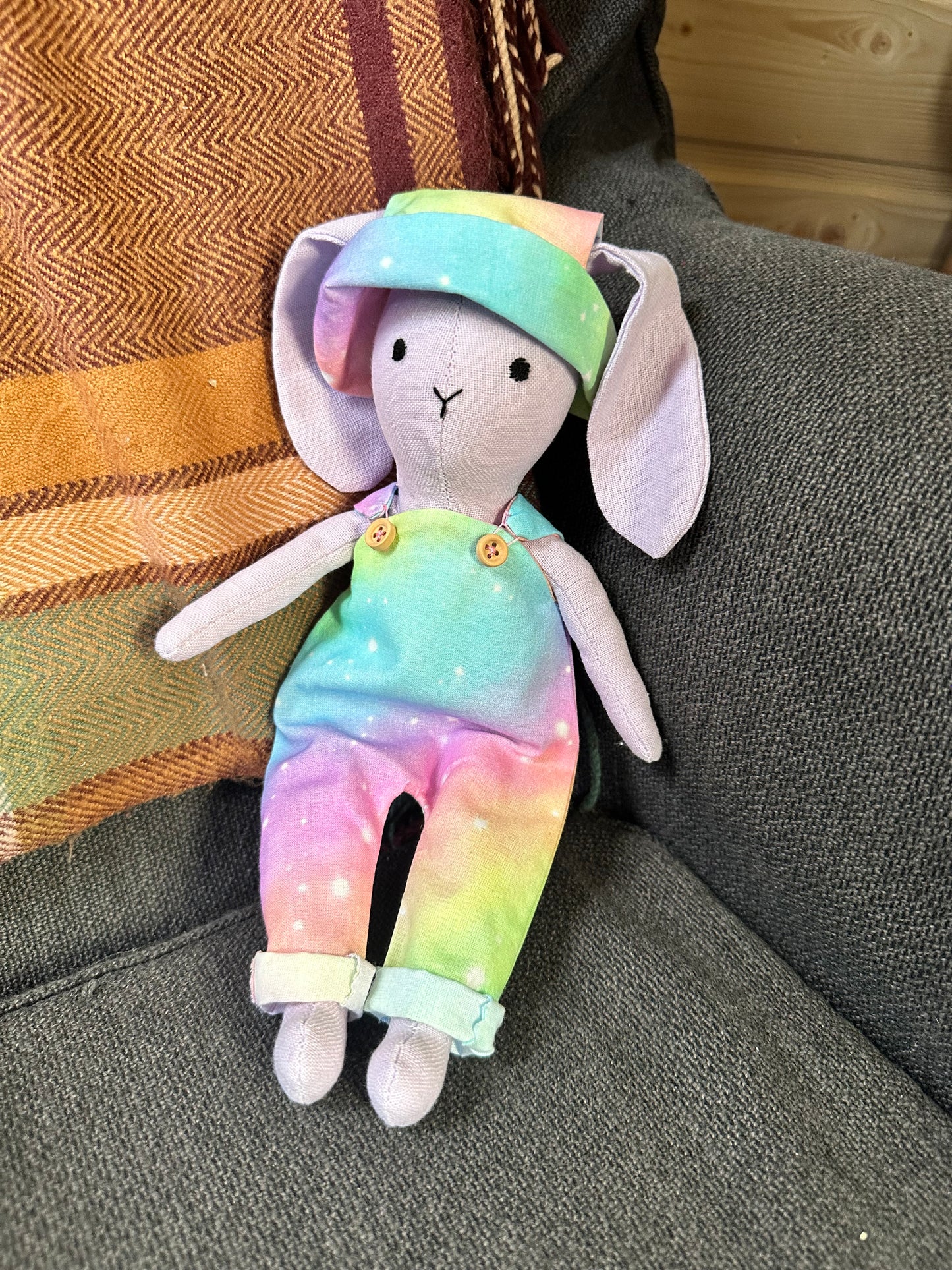 Handmade Lilac Bunny Art Doll