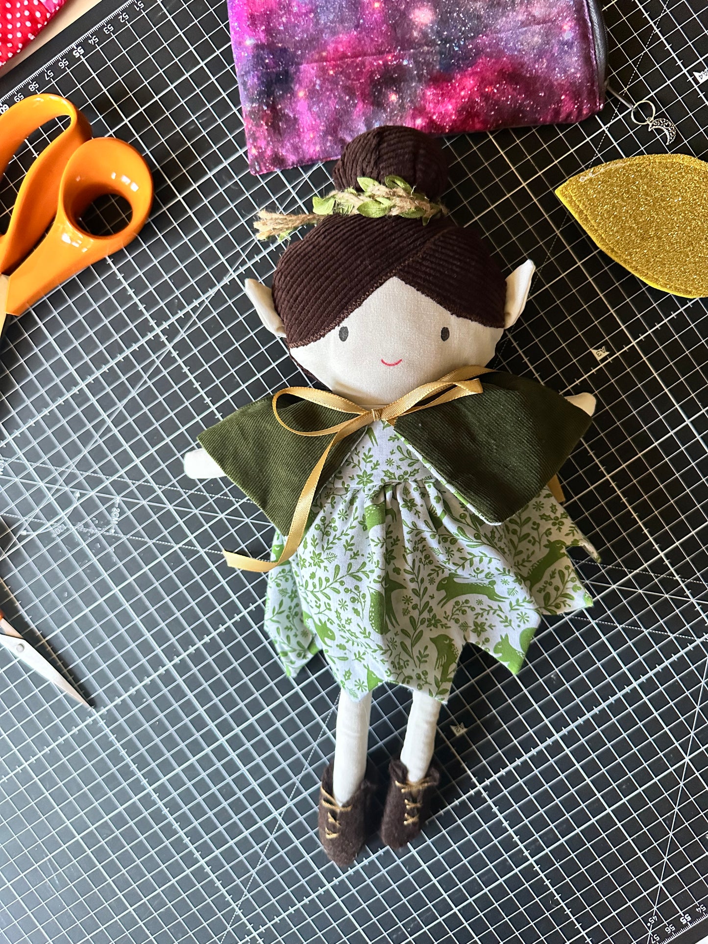 Forest Pixie Cloth Art Doll Handmade OOAK