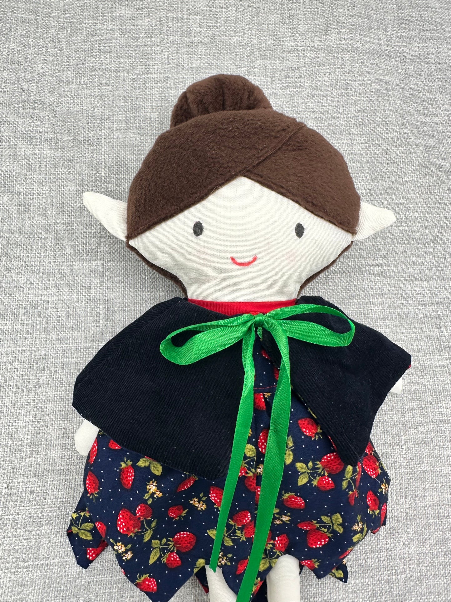 Strawberry Dreams Pixie Cloth Art Doll  - Handmade OOAK