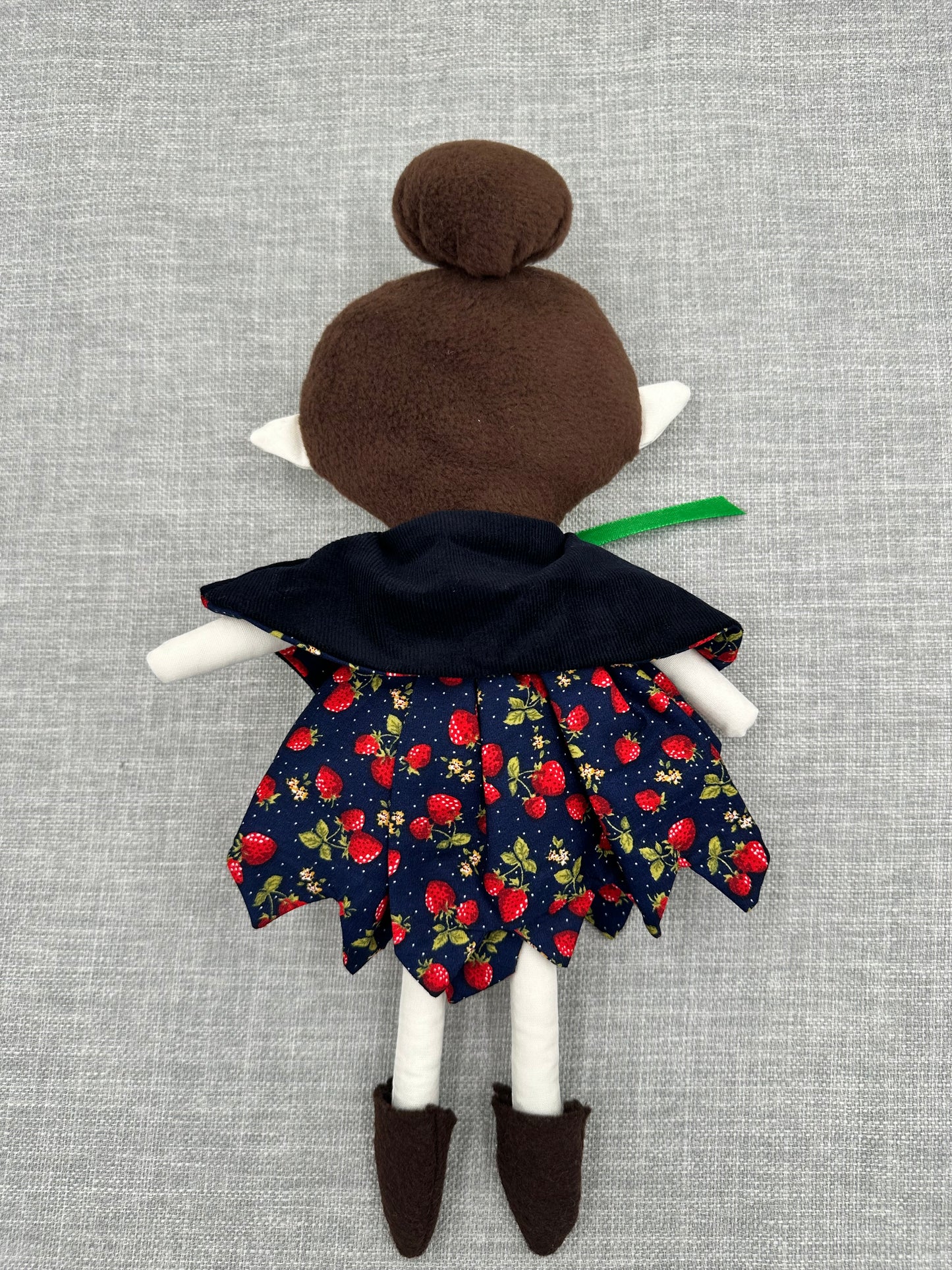 Strawberry Dreams Pixie Cloth Art Doll  - Handmade OOAK