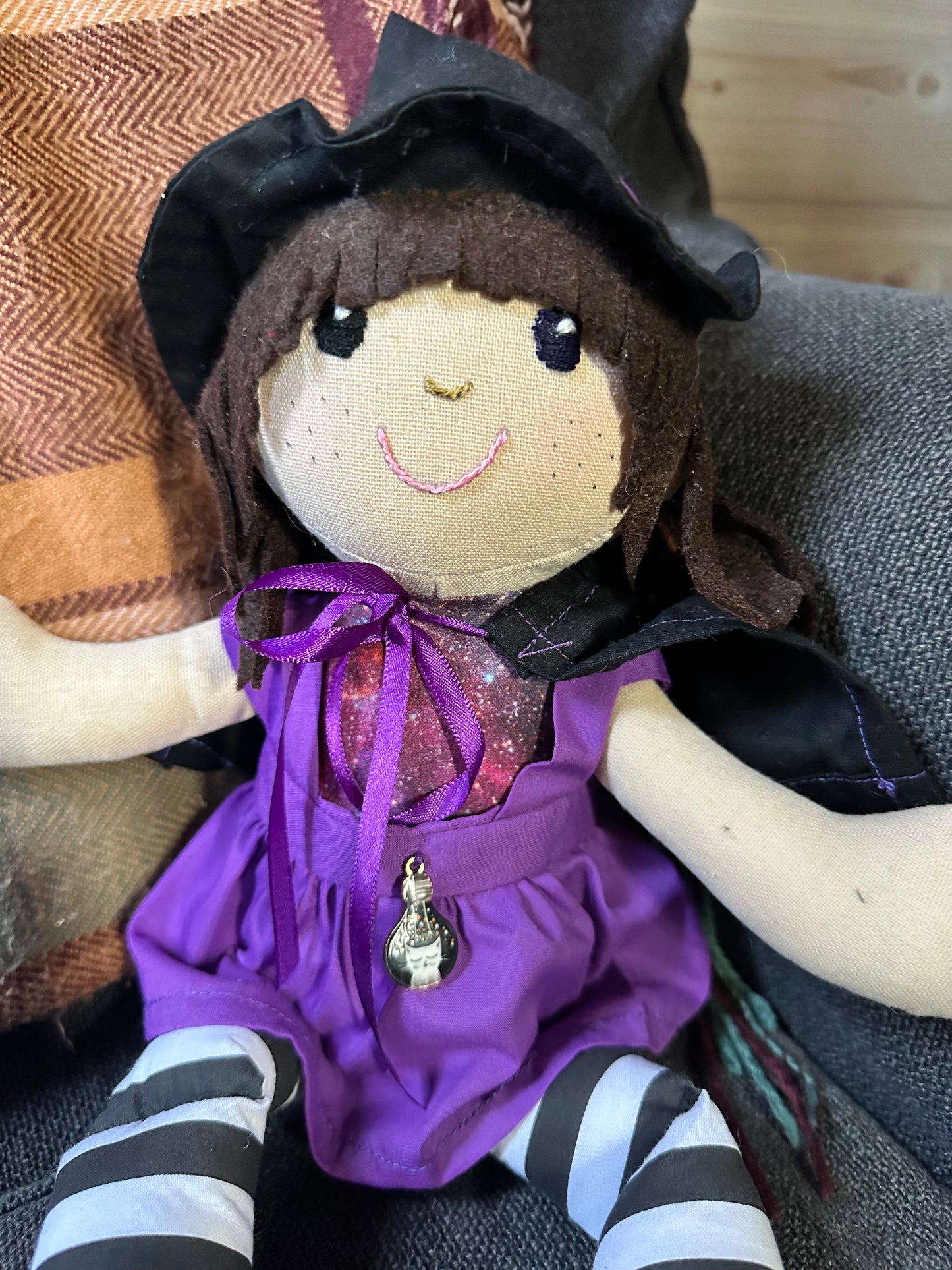 Adorable Witch Fabric Art Doll