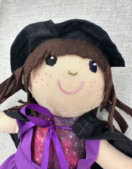 Adorable Witch Fabric Art Doll