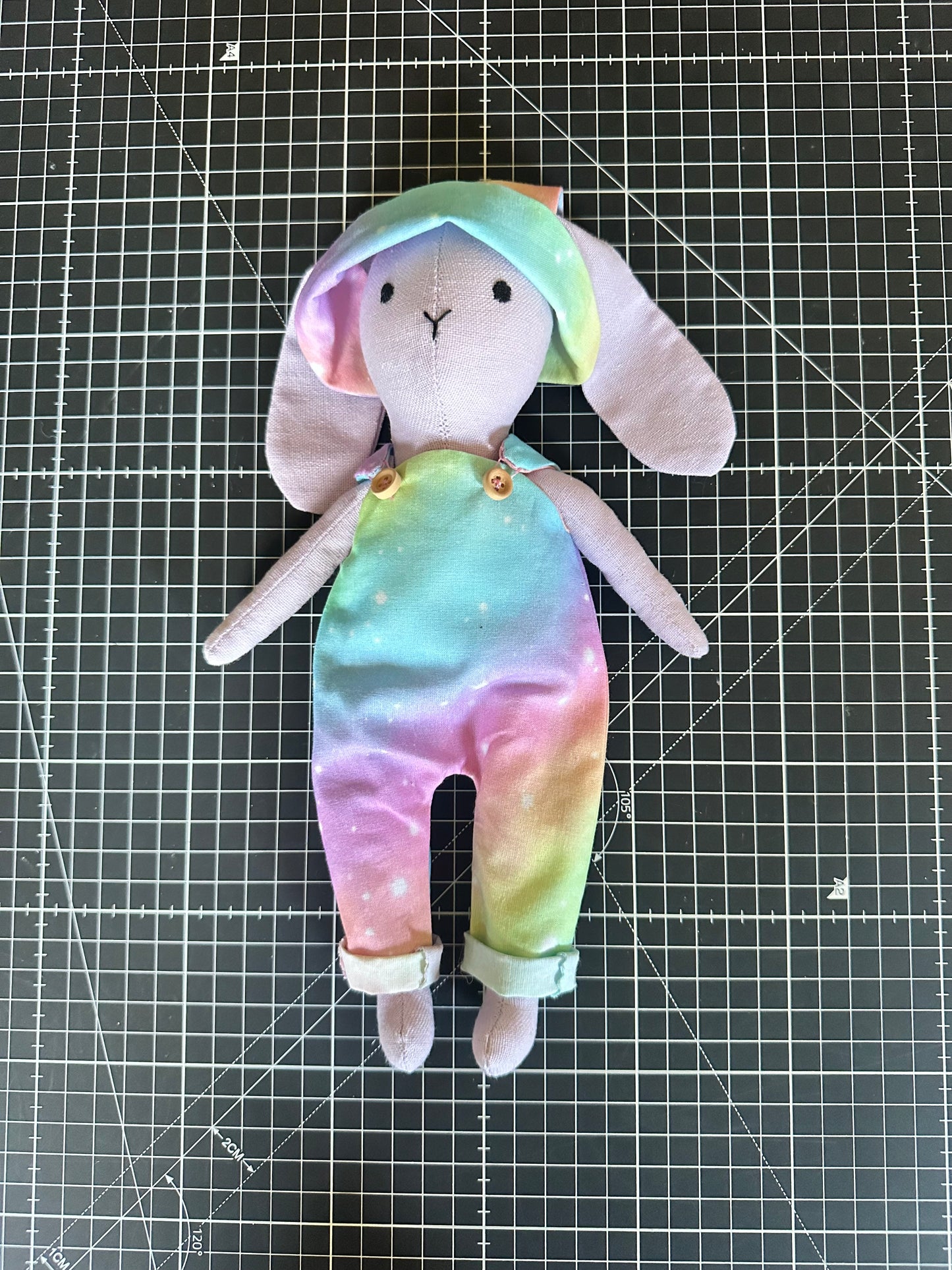 Handmade Lilac Bunny Art Doll