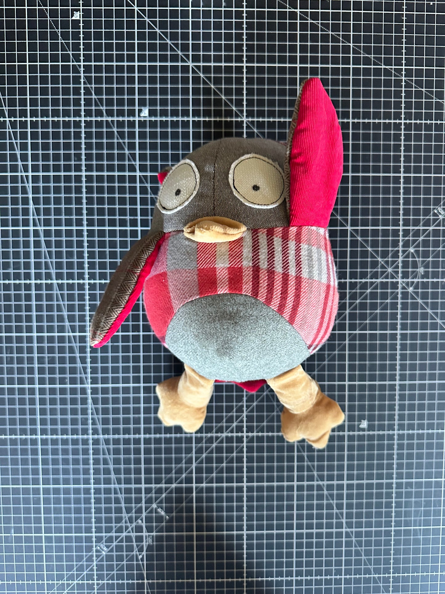 Handmade Patchwork Owl  - Warm Earth Colours