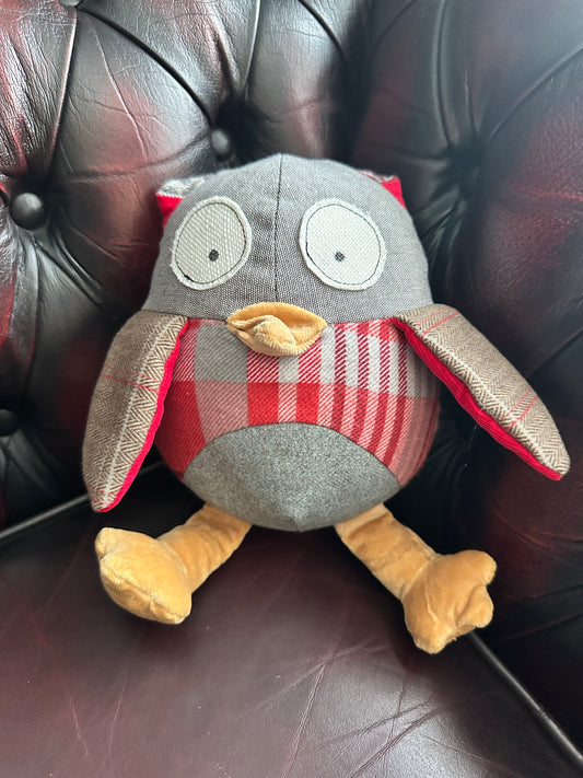 Handmade Patchwork Owl  - Warm Earth Colours