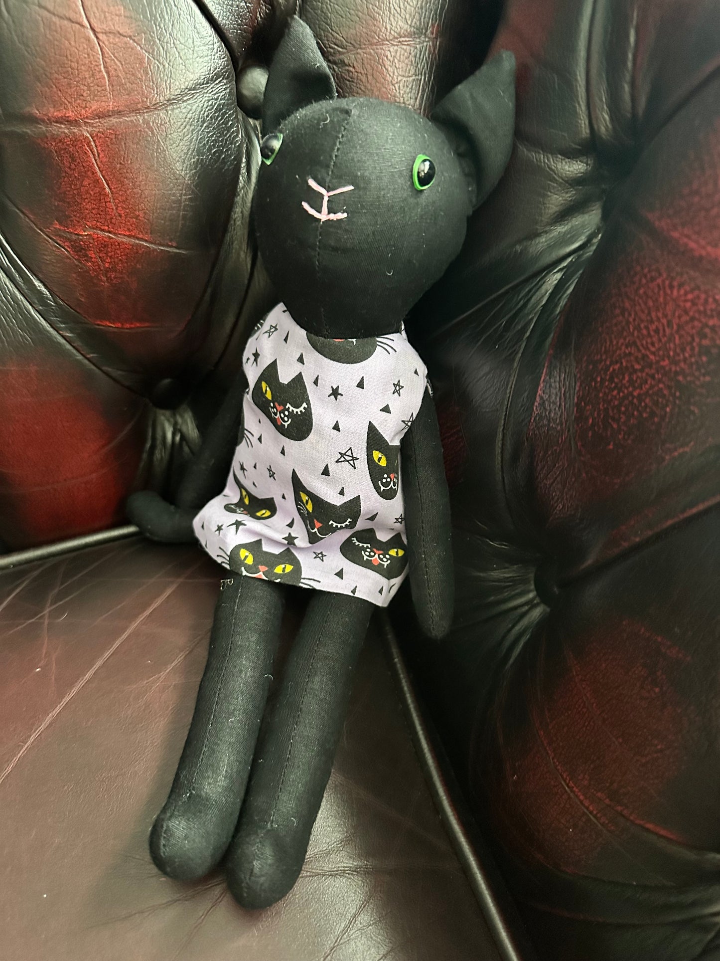 Lucky Black Cat Doll - Handmade OOAK