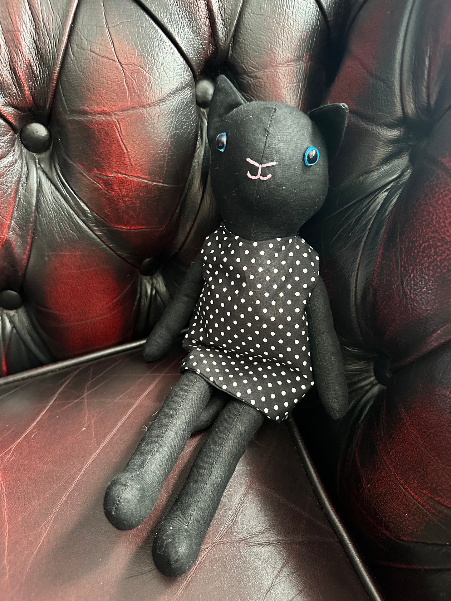 Lucky Black Cat Doll - Handmade OOAK