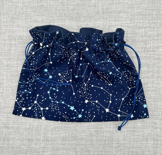 Navy Constellation Drawstring Pouch