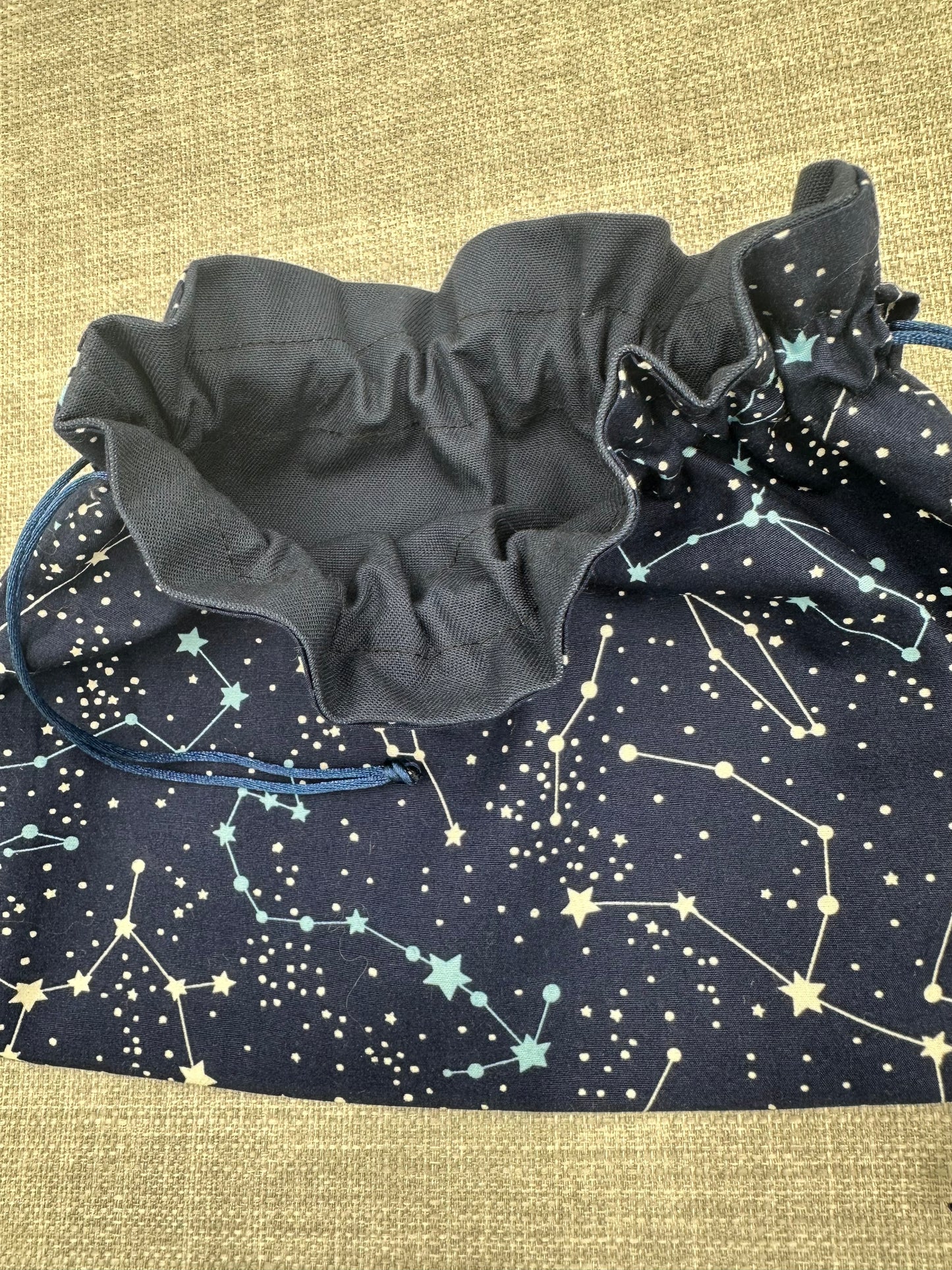Navy Constellation Drawstring Pouch