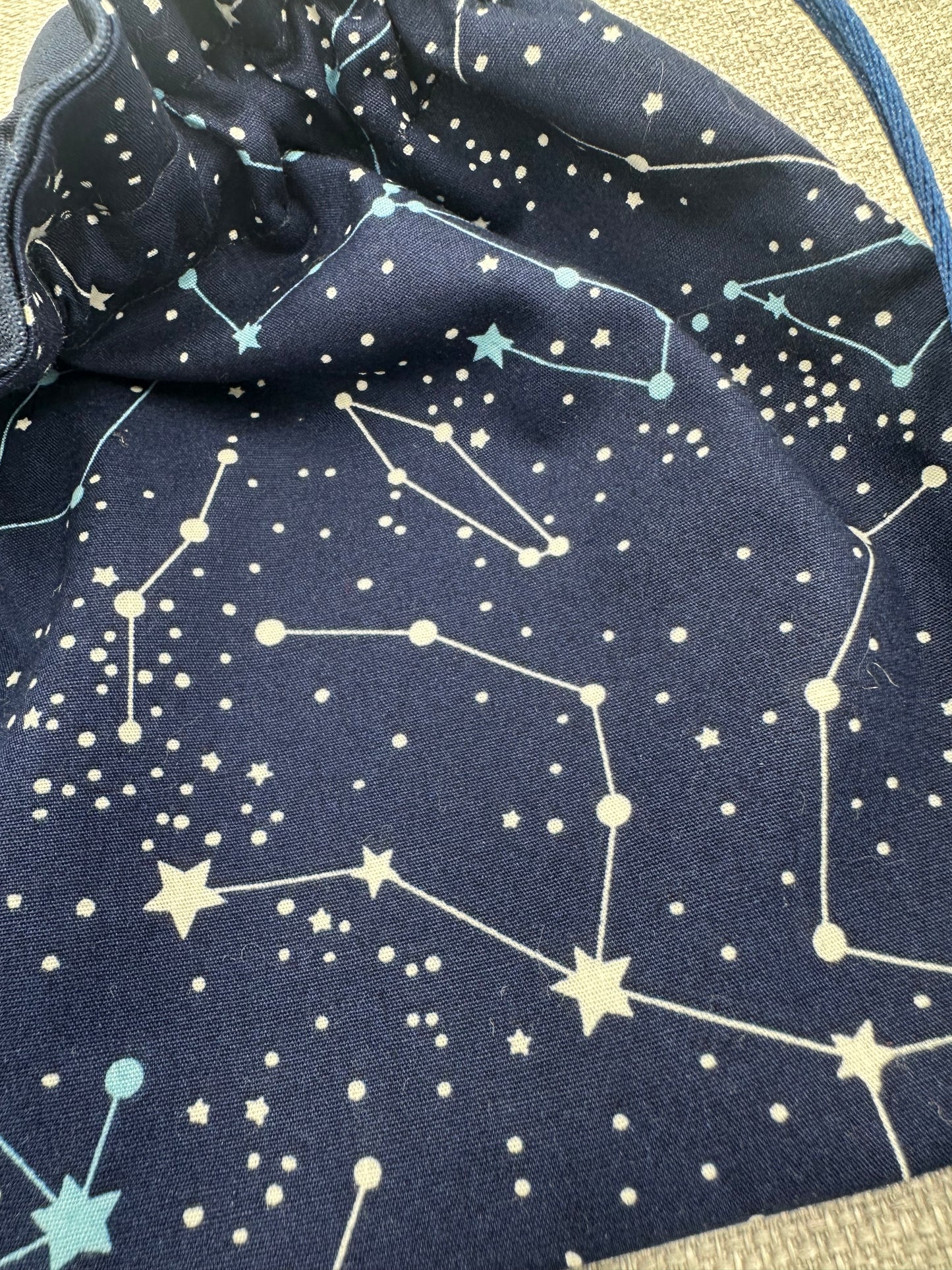 Navy Constellation Drawstring Pouch