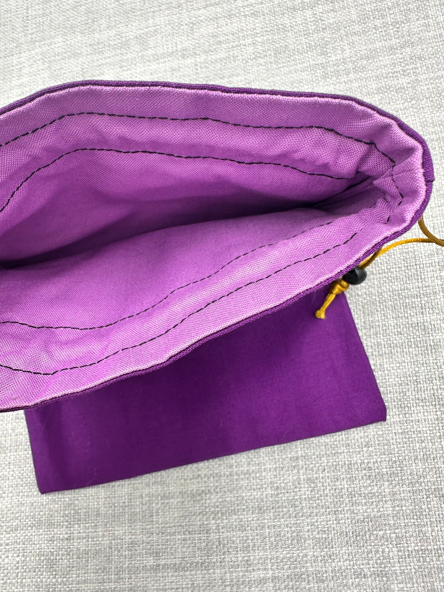 Purple Scarab Embroidered Drawstring Pouch – Tarot and Crystal Bag
