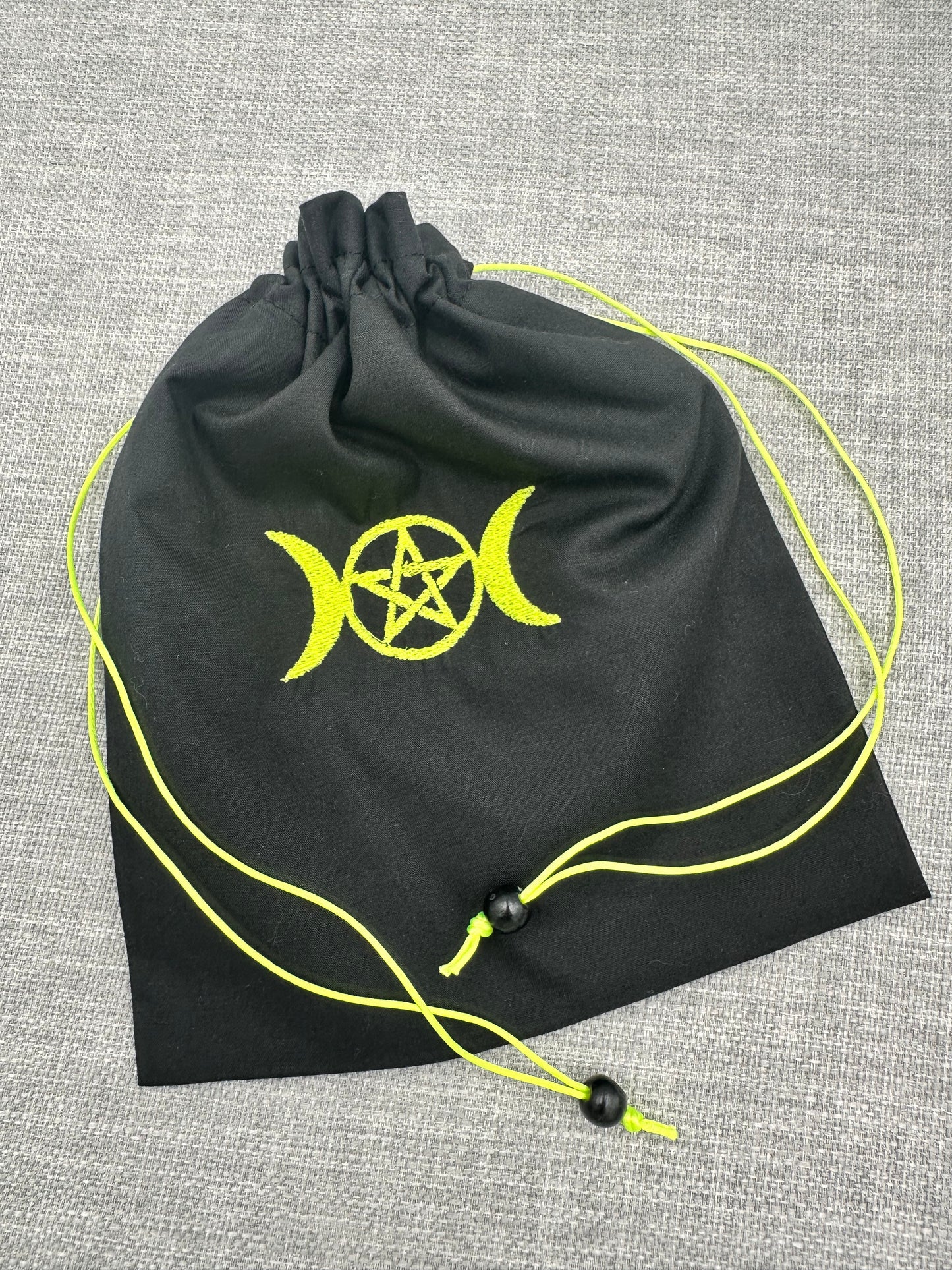 Triple Moon Pentagram Symbol Drawstring Bag / Pouch