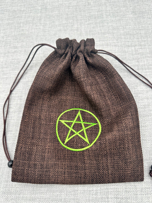 Pentacle / Pentagram Symbol Drawstring Bag / Pouch