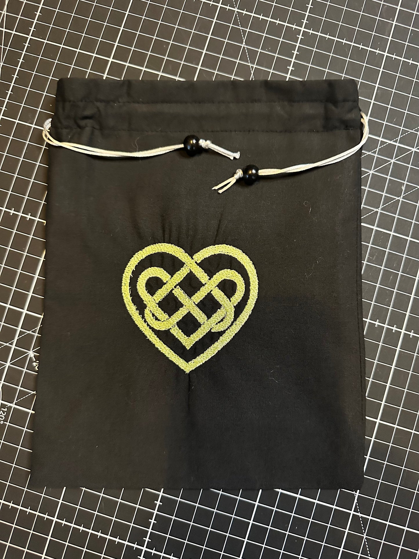 Celtic Knotwork Heart Drawstring Bag / Pouch