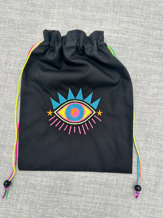 Colourful Mystical Eye Drawstring Bag / Pouch