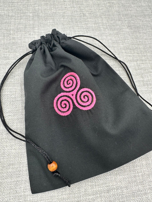 Celtic Triskele Drawstring Bag / Pouch