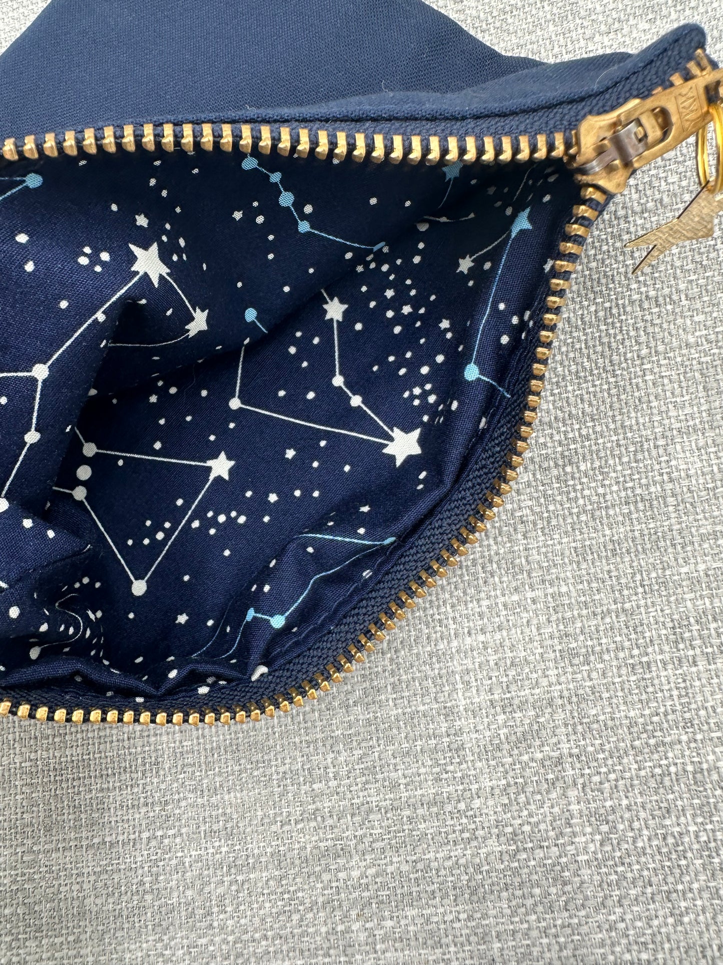 Navy and Constellation 'Starry Night' Zip Pouch