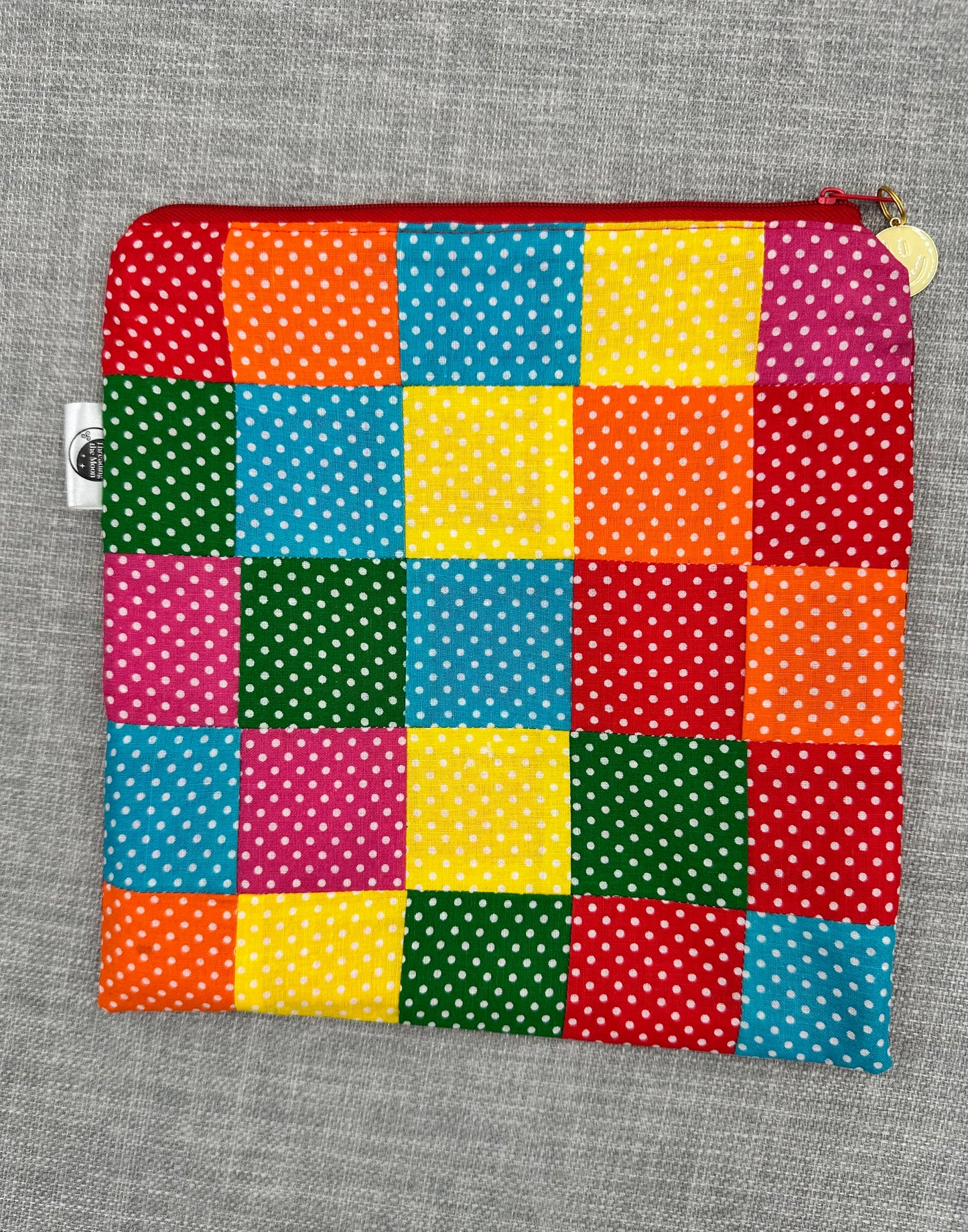 Colourful Polka-Dot Patchwork Ziped Pouch