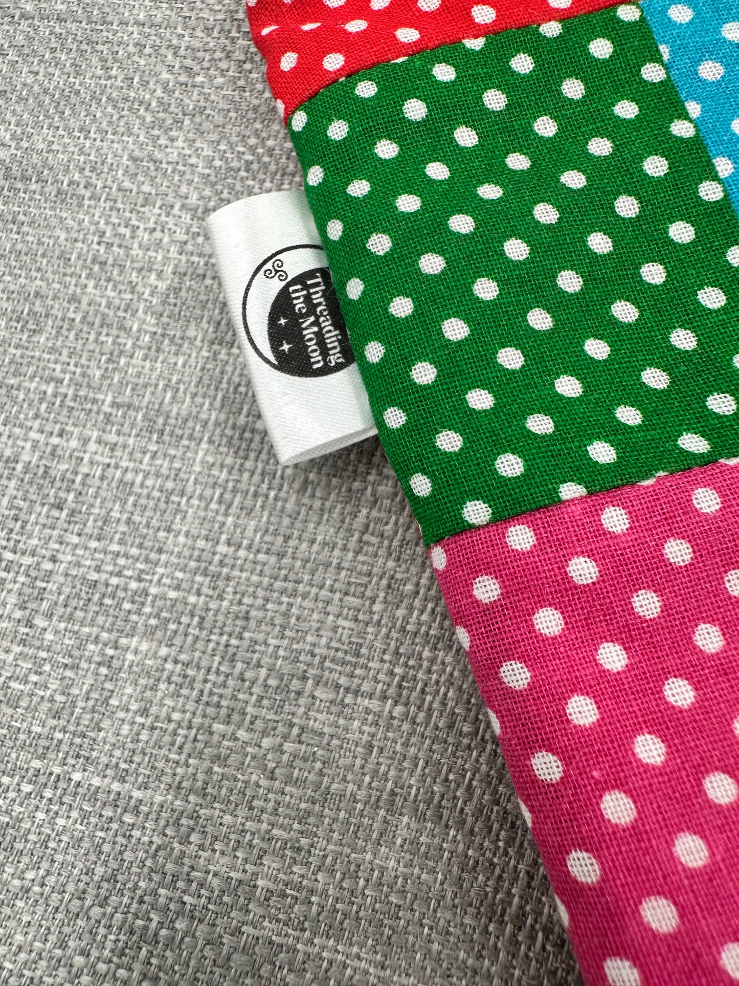 Colourful Polka-Dot Patchwork Ziped Pouch