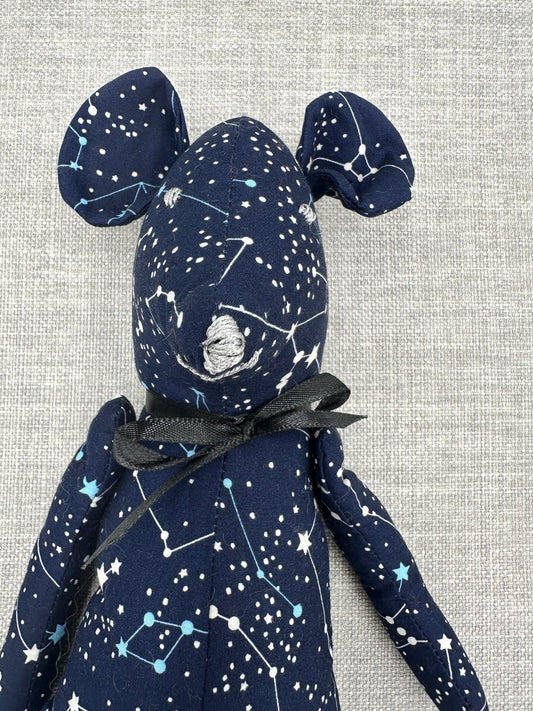 Starry Constellation Mouse – Handmade Celestial Art Doll