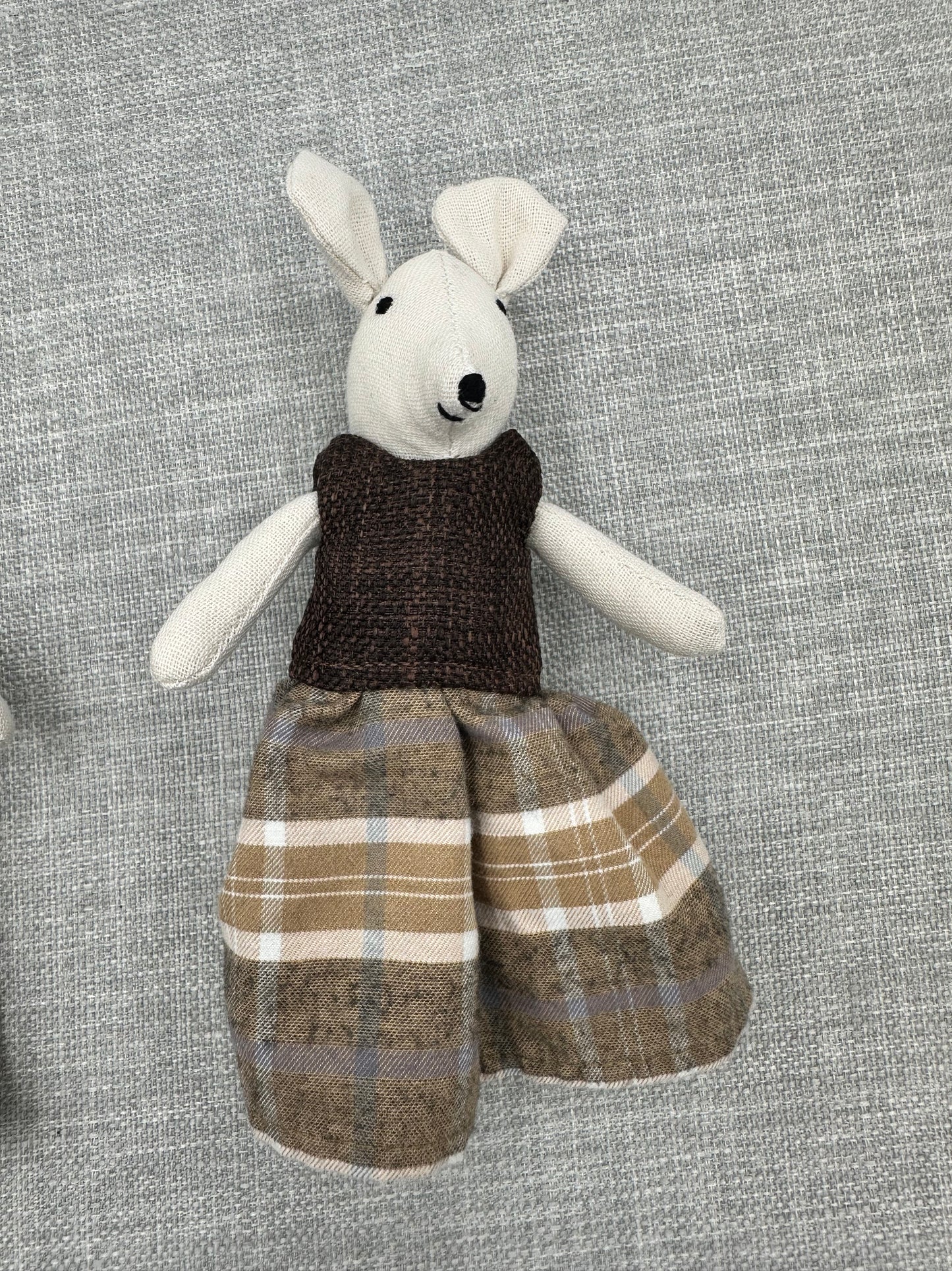 Mr & Mrs Cottage Mice – Handmade Plaid Mouse Pair