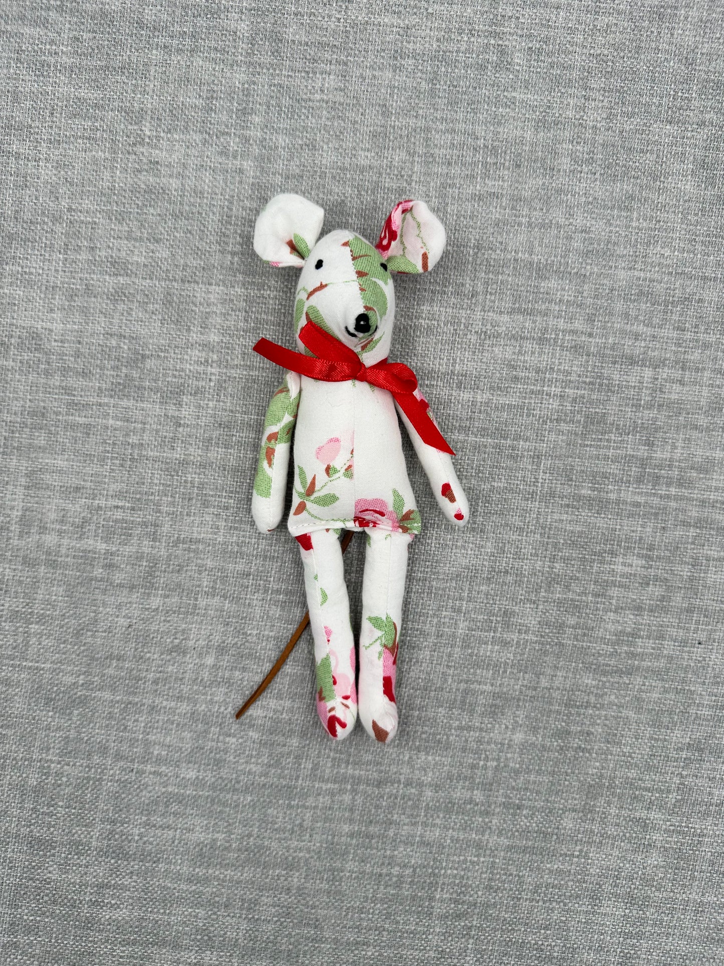 Country Cottage Mouse – Handmade Vintage Fabric Art Doll