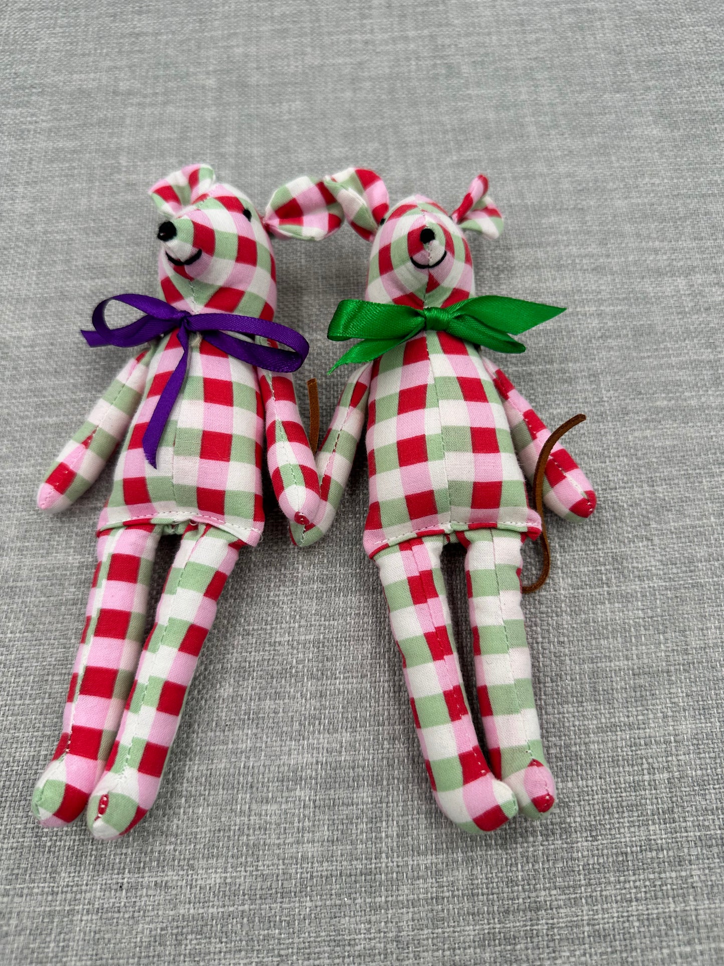 Country Cottage Mouse – Handmade Vintage Fabric Art Doll