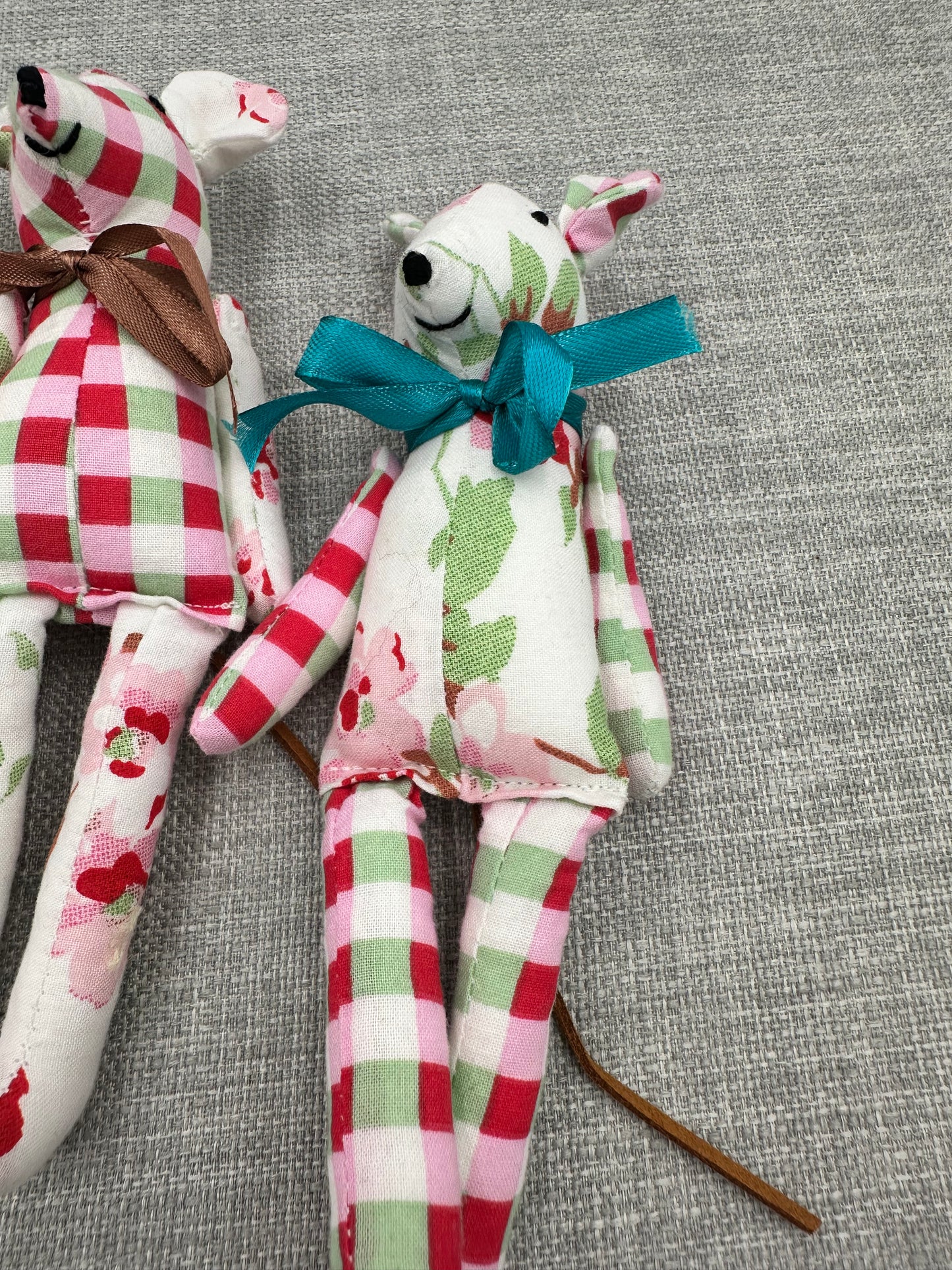 Country Cottage Mouse – Handmade Vintage Fabric Art Doll