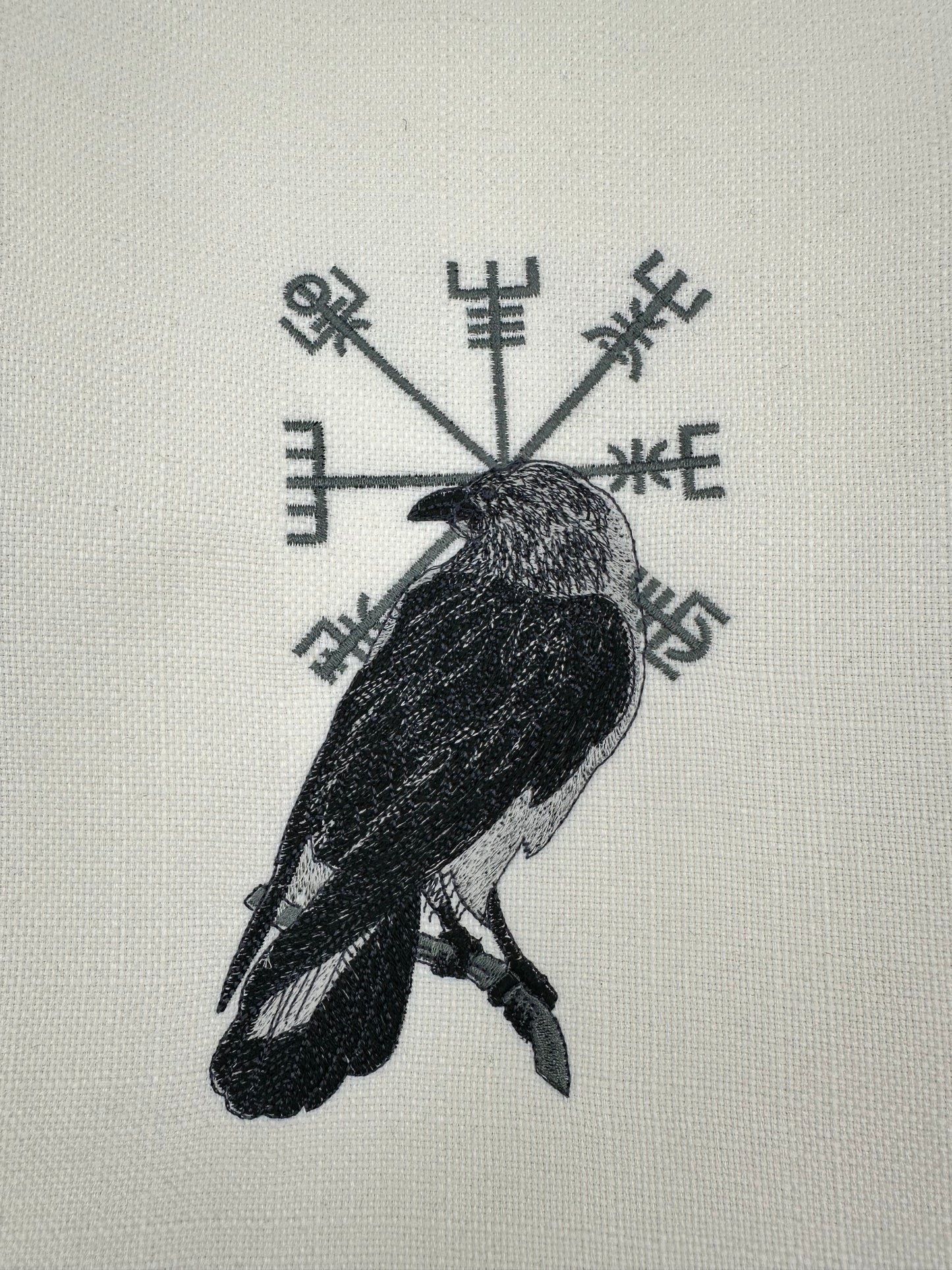 Large Raven & Viking Compass Embroidered Book Sleeve –  Protective Cover for Books, Tablets & Laptops